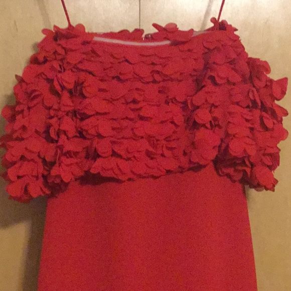 Badgley Mischka Petal Detail Off Shoulder Gown - Picture 4 of 14